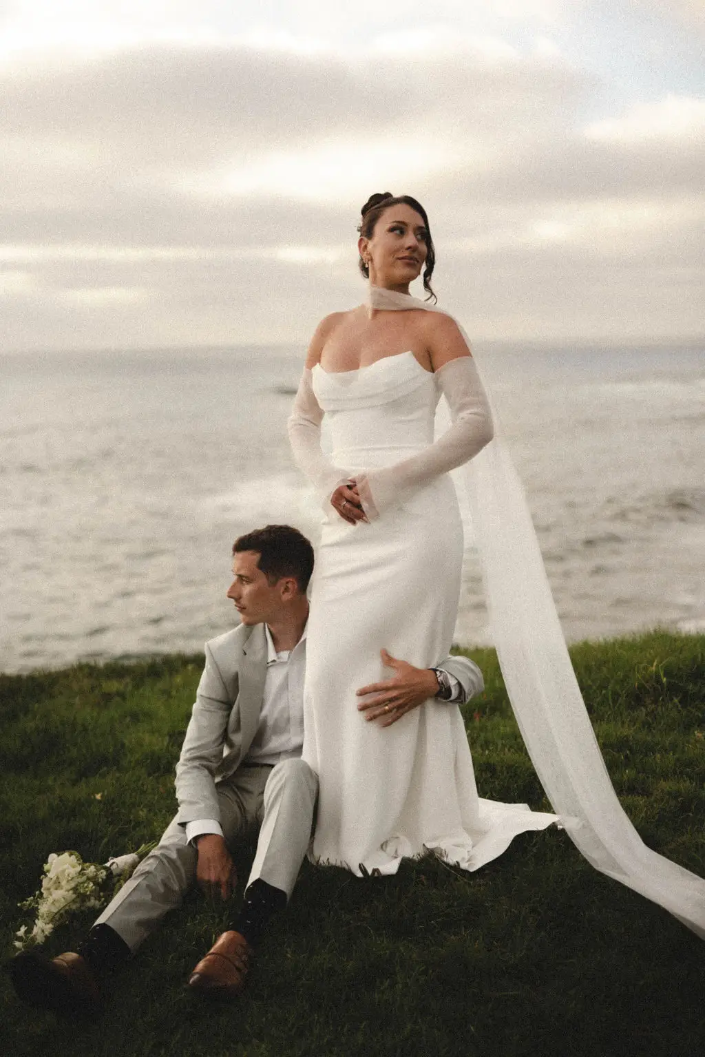 Oceanfront Cuvier Park Wedding Bowl ceremony and La Valencia wedding portraits in La Jolla by Cinematica Weddings.