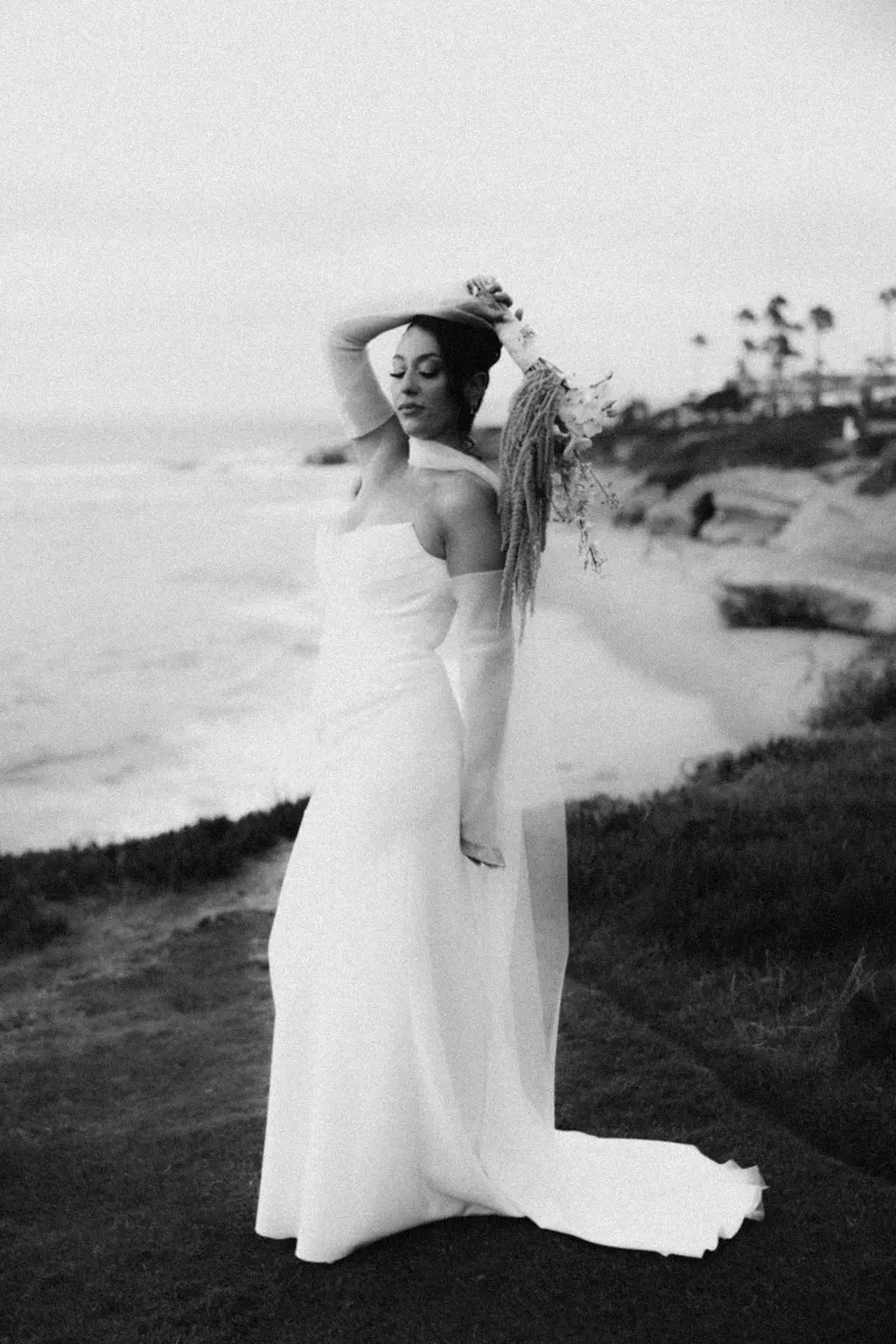 Oceanfront Cuvier Park Wedding Bowl ceremony and La Valencia wedding portraits in La Jolla by Cinematica Weddings.