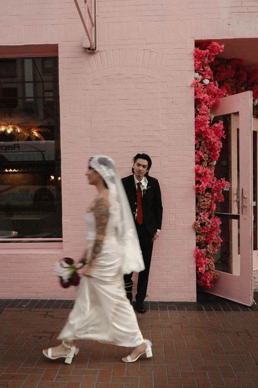 Downtown San Diego elopement photography in the Gaslamp Quarter by Cinematica Weddings.